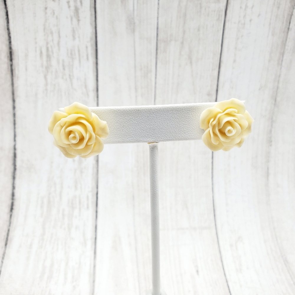 Ivory Rose Stud Earrings